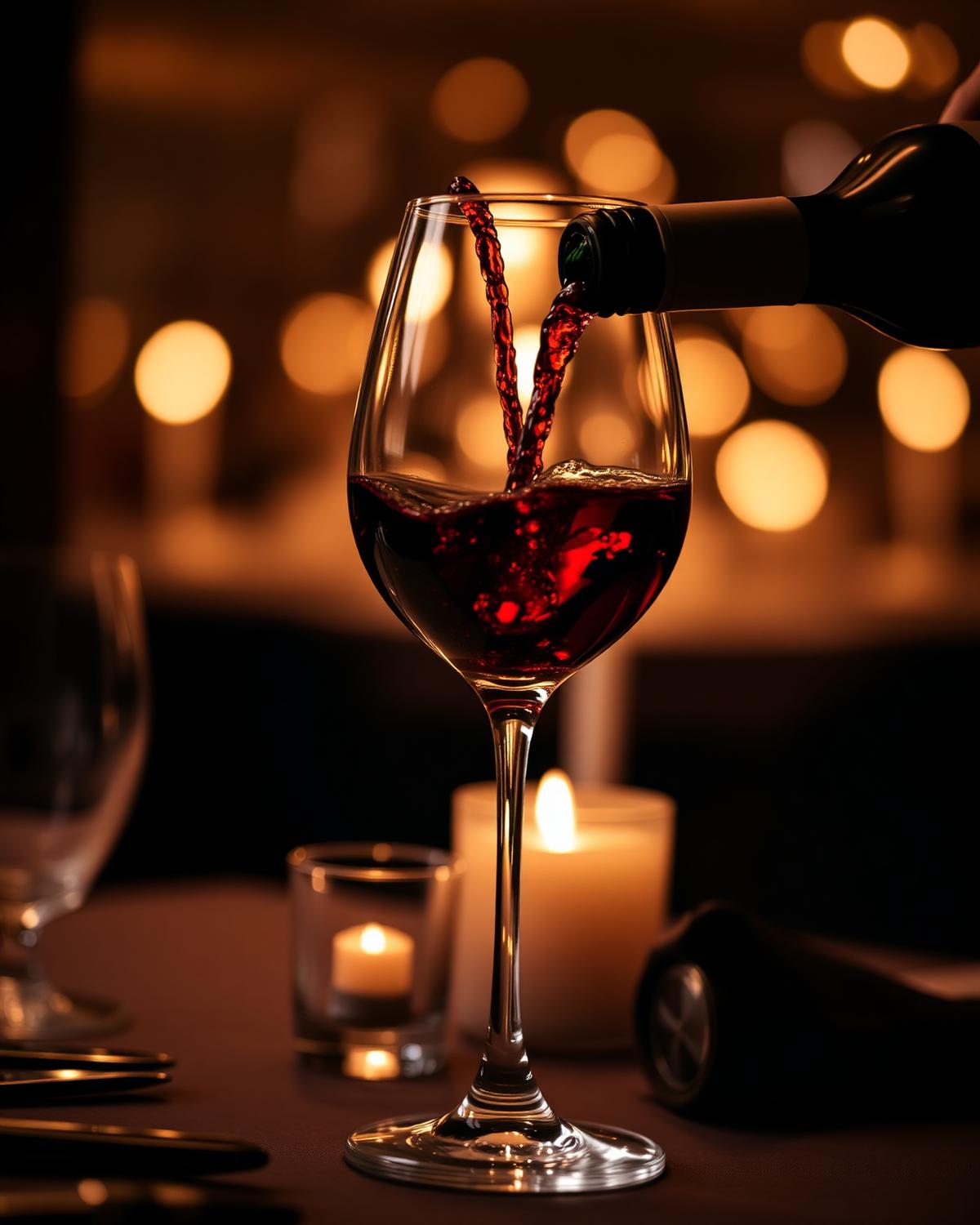 A glass of Italian red being poured